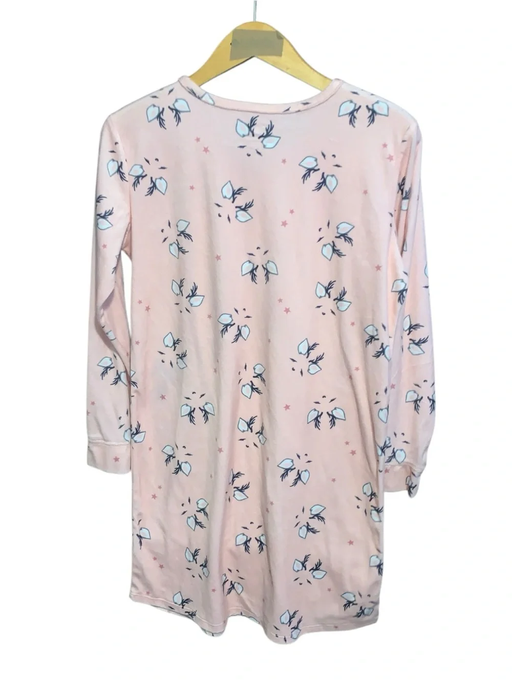 Justice Light Pink Reindeer Long-Sleeve Velour Nightgown Girls 14/16